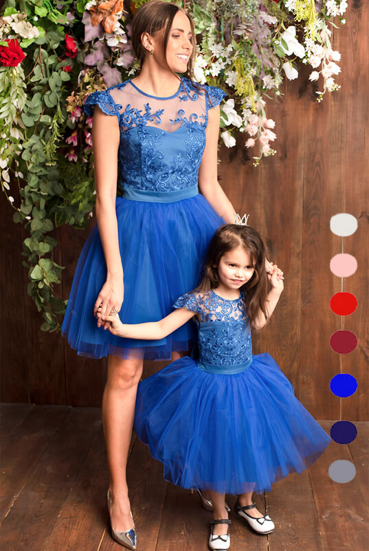 LaKey Love Tiulowa sukienka z koronką zestaw sukienek mama i córka - sukienka dla mamy